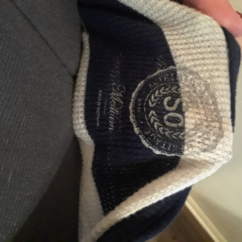 SO Navy Blue Striped Waffle Long Sleeved Shirt - Picture 7 of 13